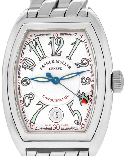 Franck Muller Conquistador 35MM White Dial Steel Bracelet (8000SC)