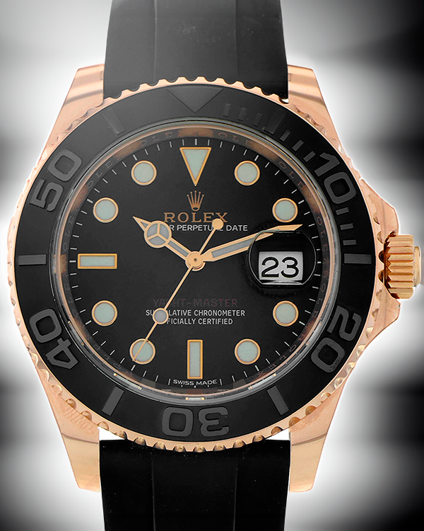 Rolex Yacht-Master 40MM Black Dial Oysterflex Strap (116655)