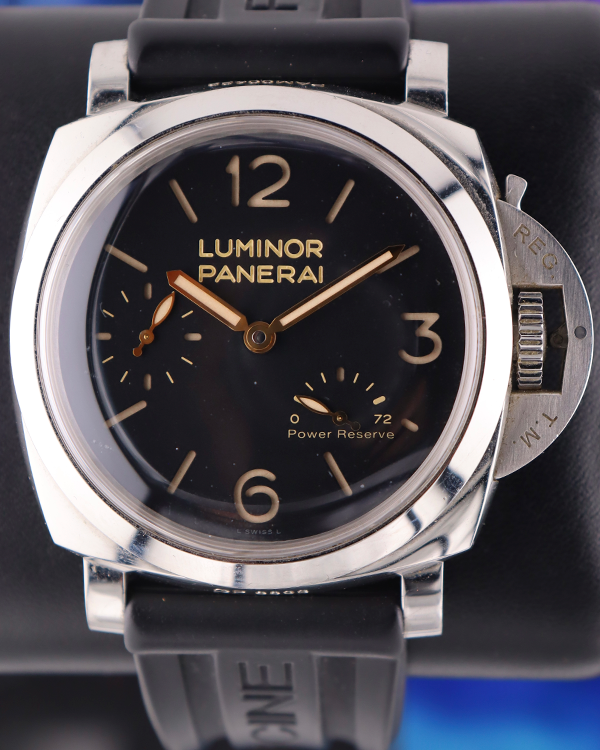 2016 Panerai Luminor 1950 3 Days 47MM Black Dial Rubber Strap (PAM00423)