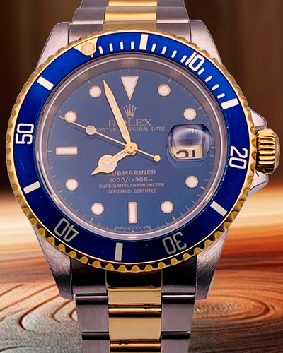 Rolex Submariner Date "Bluesy" 40MM Blue Dial Two-Tone Oyster Bracelet (16613)