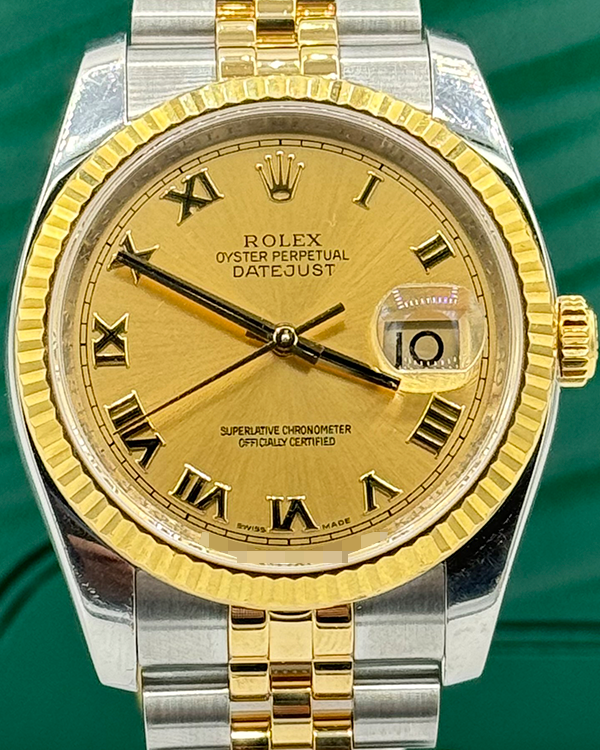 Rolex Datejust 36MM Champagne Dial Two-Tone Jubilee Bracelet (116233)