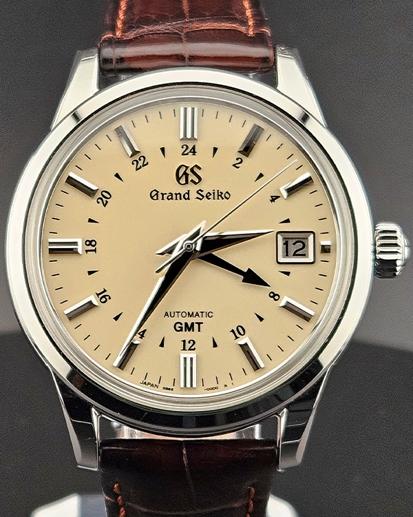 2024 Grand Seiko Elegance Collection GMT 39.5MM Champagne Dial Leather Strap (SBGM221G)