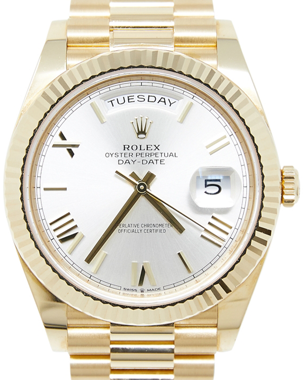 2020 Rolex Day-Date 40MM Silver Dial Yellow Gold President Bracelet (228238)