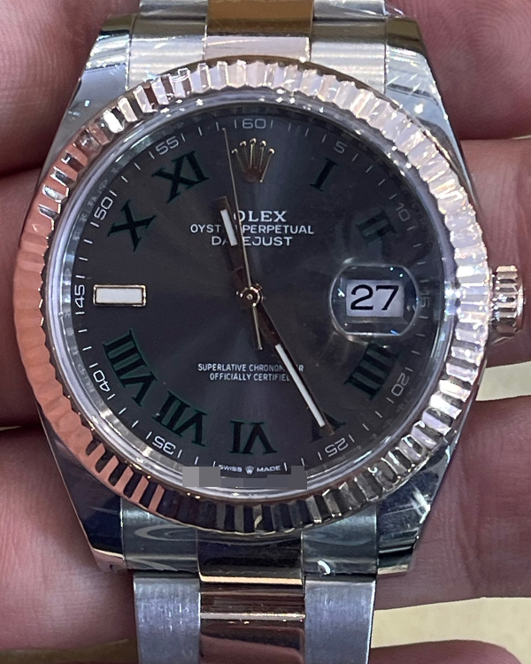 2020 Rolex Datejust 41MM Rose Gold Oystersteel "Wimbledon" Slate Dial Two-Tone Oyster Bracelet (126331)