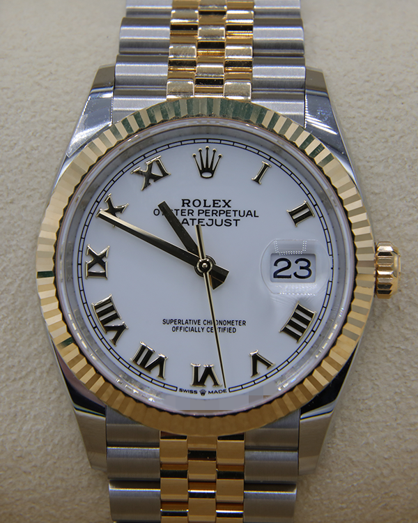 2023 Rolex Datejust 36MM White Dial Two-Tone Jubilee Bracelet (126233)