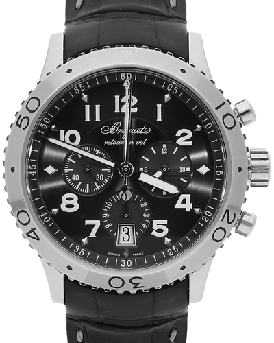 Breguet Type XXI 42MM Black Dial Leather Strap (3810)