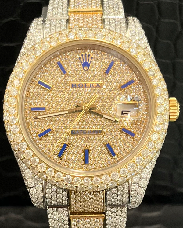 Rolex Datejust "Iced out" 41MM Diamond Dial Two-Tone Diamond Bracelet (116333)