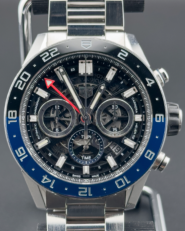 TAG Heuer Carrera Automatic "Batman" Edition 45MM Skeleton Dial Steel Bracelet (CBG2A1Z.BA0658)