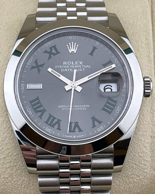 2021 Rolex Datejust "Wimbledon" 41MM Slate Dial Jubilee Bracelet (126300)