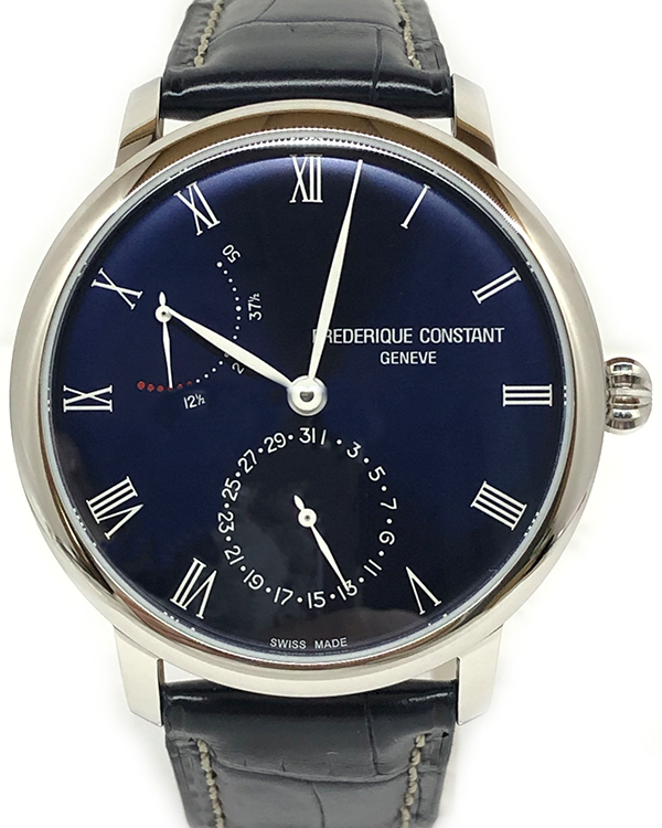 Frederique Constant Manufacture Slimline 40MM Blue Dial Leather Strap (FC-723NR3S6)