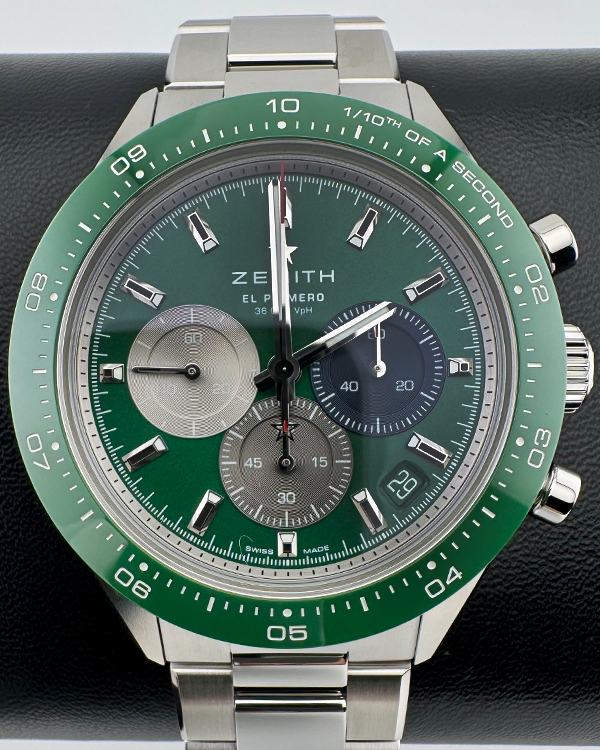 No Reserve - 2024 Zenith Chronomaster Sport 41MM Green Dial Steel Bracelet (03.3119.3600/56.M3100)