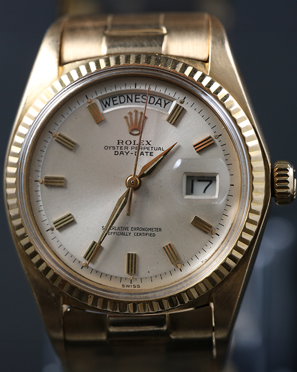 Rolex Day-Date 36MM Silver Doorstop Dial Yellow Gold President Bracelet (1803)