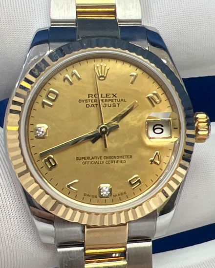 Rolex Lady-Datejust 31MM Champagne Dial Two-Tone Oyster Bracelet (178273)