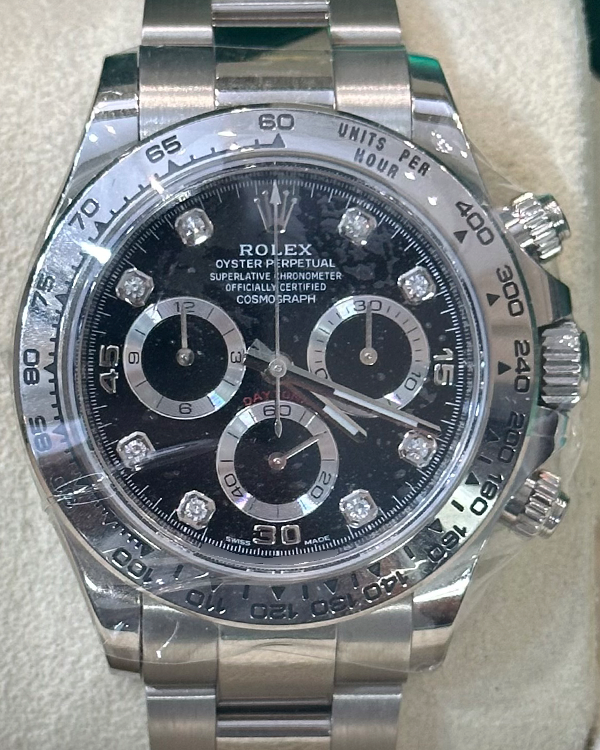 Rolex Cosmograph Daytona 40MM Black Dial White Gold Oyster Bracelet (116509)