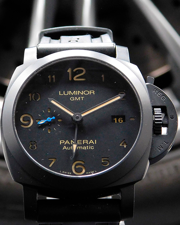 2019 Panerai Luminor 1950 3 Days GMT Automatic 44MM Black Dial Rubber Strap (PAM01441)