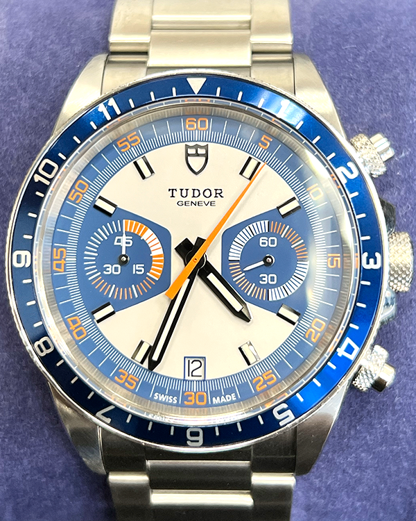 2019 Tudor Heritage Chrono Blue 42MM Silver Dial Steel Bracelet (70330B)