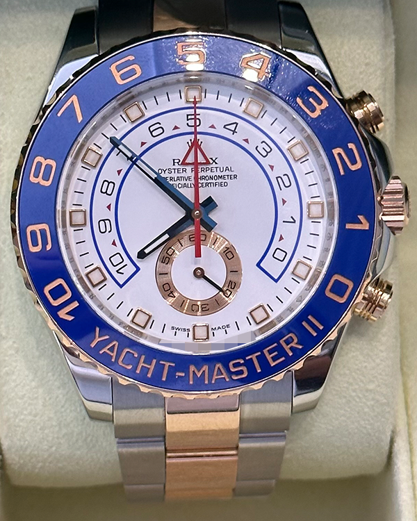 2012 Rolex Yacht-Master II 44MM Two-Tone Steel and Rose Gold White Dial (116681)