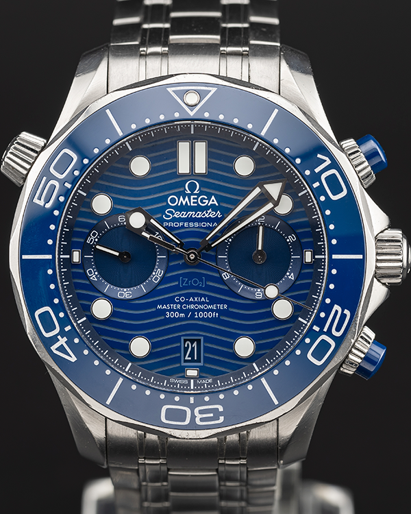 2024 Omega Seamaster Diver 300M Co-Axial Master Chronometer Chronograph 44MM Blue Dial Steel Bracelet (210.30.44.51.03.001)