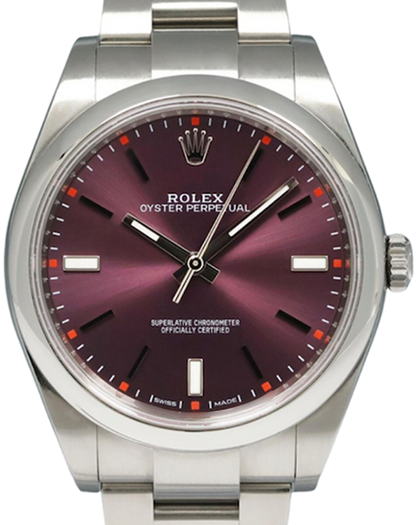 Rolex Oyster Perpetual 39MM Red Grape Dial Oyster Bracelet (114300)