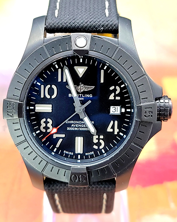 Breitling Avenger Seawolf "Night Mission" 45MM Black Dial Textile Strap (V17319)