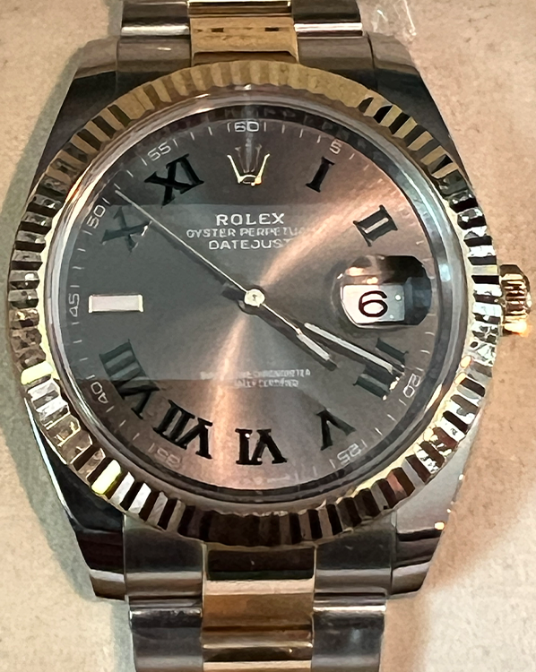 2023 Rolex Datejust 41MM Two-Tone Fluted Bezel Wimbledon Oystersteel Slate Dial (126333)