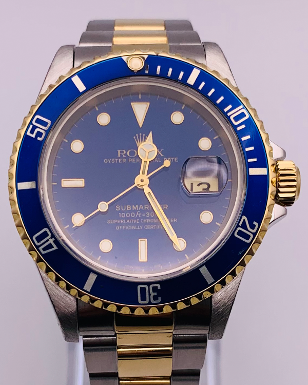 1993 Rolex Submariner Date "Bluesy" 40MM Blue Dial Two-Tone Oyster Bracelet (16613)