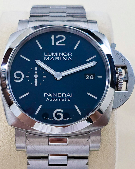 No Reserve - 2021 Panerai Luminor Marina Specchio Blue 44MM Blue Dial Steel Bracelet (PAM01316)