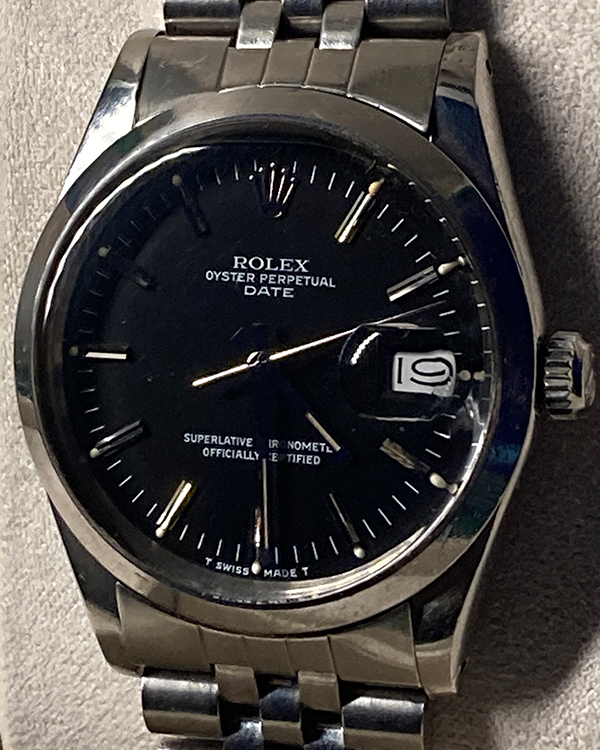 Rolex Oyster Perpetual Date Vintage 34MM Black Dial Jubilee Bracelet (15000)