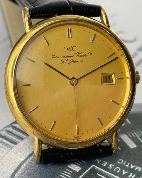 IWC Schaffhausen Portofino 34MM Quartz Champagne Dial Aftermarket Leather Strap (IW3331)