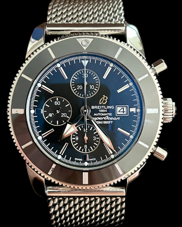 No Reserve - 2019 Breitling Superocean Heritage II Chronograph 46MM Black Dial Steel Bracelet (A1331212/BF78)