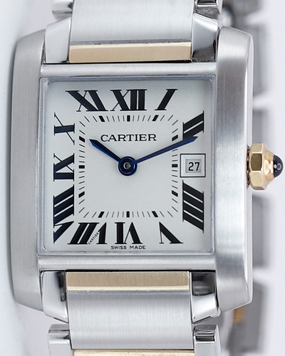 Cartier Tank Française 25MM Quartz White Dial Two-Tone Bracelet (W51012Q4)