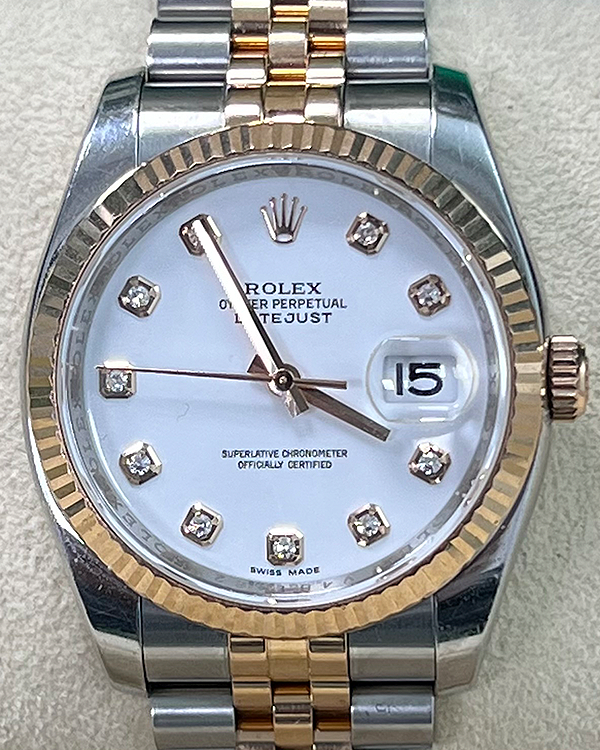 2009 Rolex Datejust 36MM White Dial Two-Tone Jubilee Bracelet (116231)