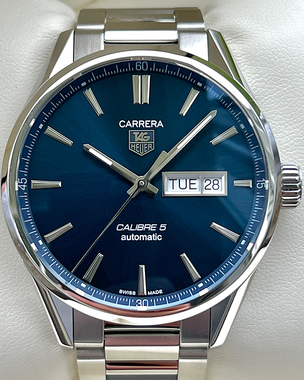 No Reserve - 2023 TAG Heuer Carrera Caliber 5 41MM Blue Dial Steel Bracelet (WAR201E.BA0723)