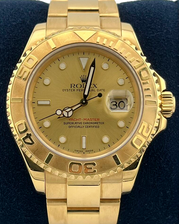 2000 (A Serial) Rolex Yacht-Master 40MM Champagne Dial Yellow Gold Bracelet (16628)