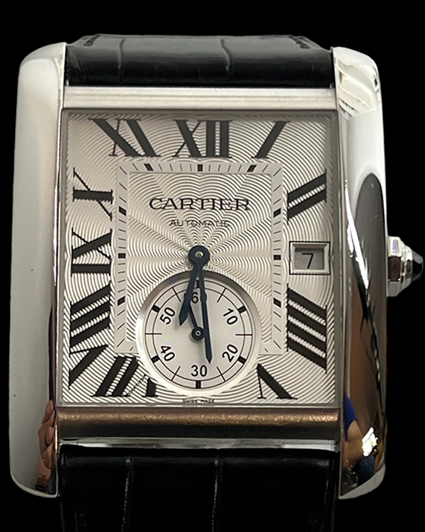 Cartier Tank MC 34.3MM Silver Dial Leather Strap (W5330003)