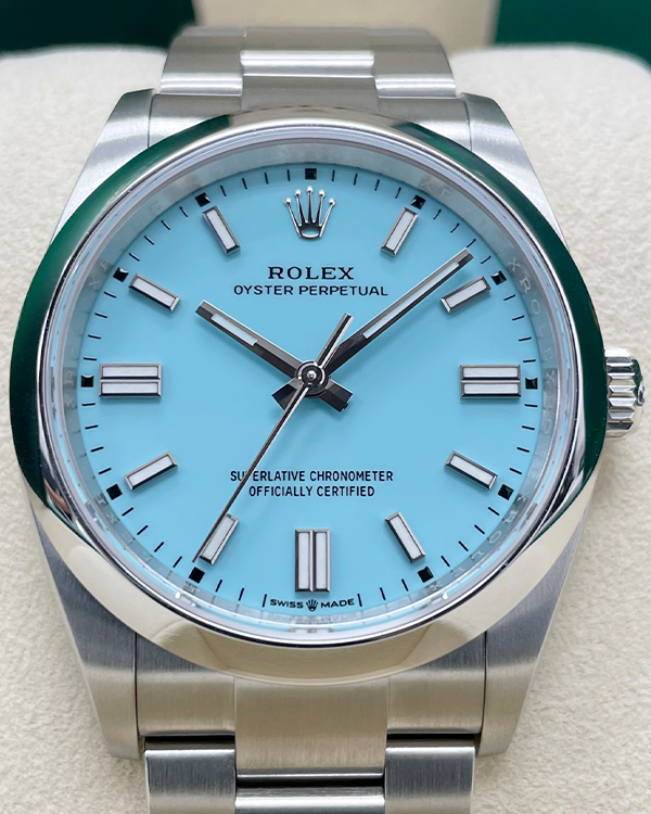 2023 Rolex Oyster Perpetual 36MM Oystersteel Tiffany Blue Dial (126000)