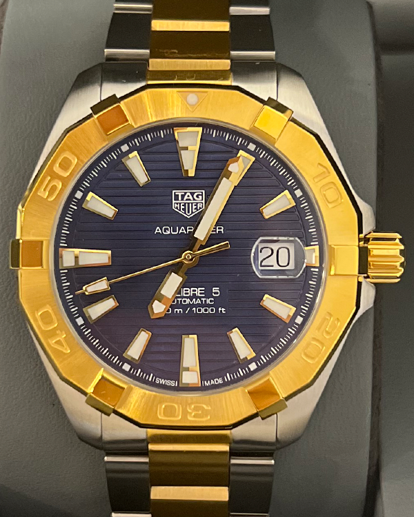 No Reserve - 2022 TAG Heuer Aquaracer 300M 41MM Two-Tone Blue Dial Bracelet (WBD2120.BB0930)