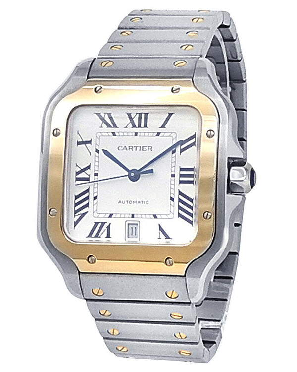 2021 Cartier Santos De Cartier 39.8MM Silver Dial Steel Bracelet (W2SA0009)