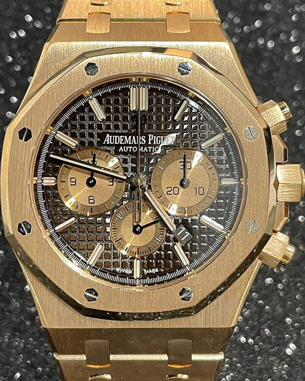 Audemars Piguet Royal Oak Chronograph 41MM Rose Gold Chocolate Dial (26331OR)