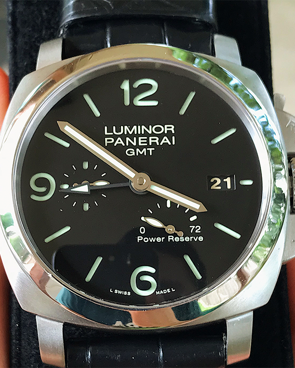 Panerai Luminor 1950 3 Days GMT Power Reserve Automatic Steel Black Dial (PAM00321)