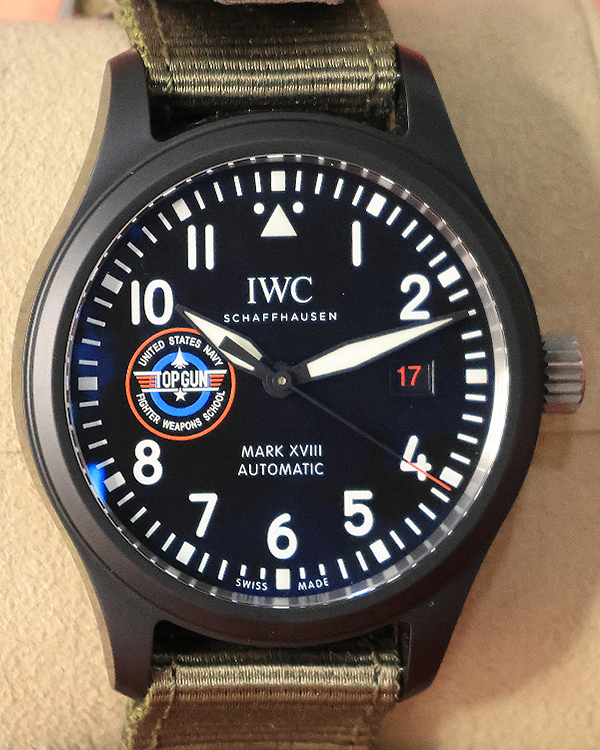 No Reserve - 2022 IWC Schaffhausen Pilot Mark XVIII Top Gun “SFTI” 41MM Black Dial Textile Strap (IW324712)