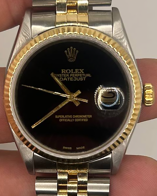 Rolex Datejust 36MM Aftermarket Black Dial Two-Tone Jubilee Bracelet (1601)