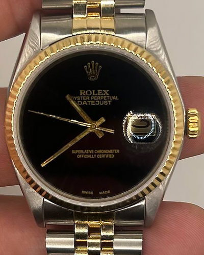 Rolex Datejust 36MM Aftermarket Black Dial Two-Tone Jubilee Bracelet (1601)