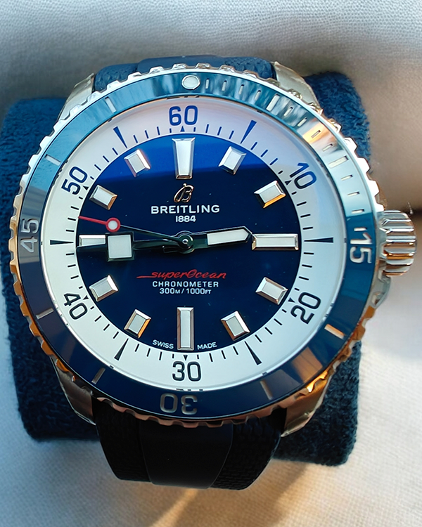 2024 Breitling Superocean 42MM Blue Dial Rubber Strap (A17375)