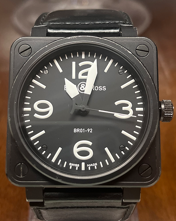 2015 Bell & Ross BR 01-92 46MM Black Dial Leather Strap (BR01-92-S)