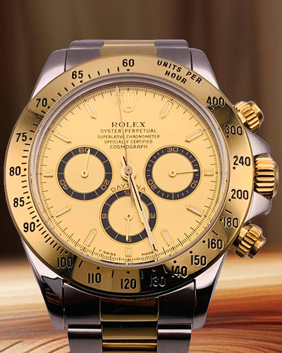 Rolex Cosmograph Daytona 40MM Champagne Dial Two-Tone Oyster Bracelet (16523)