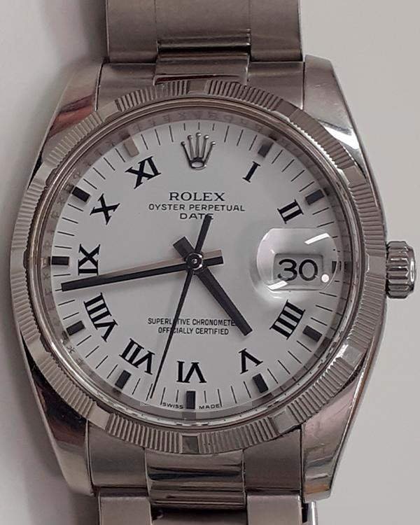 Rolex Oyster Perpetual 34MM White Dial Steel Bracelet (115200)