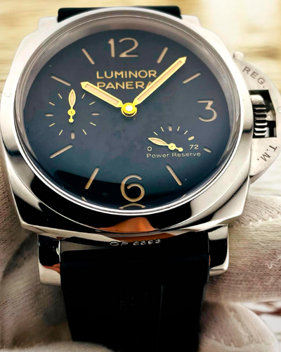 2022 Panerai Luminor 1950 3 Days 47MM Black Dial Rubber Strap (PAM00423)