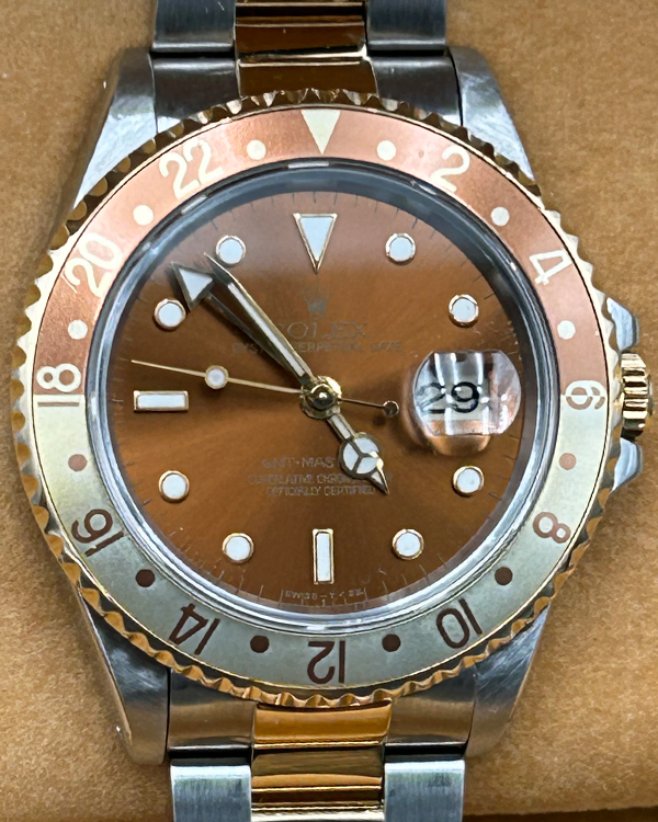 No Reserve - Rolex GMT-Master II 40MM Brown Dial Two-Tone Oyster Bracelet (16713)