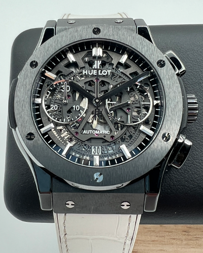 Hublot Classic Fusion Aerofusion "Black Magic" 45MM Skeleton Dial Leather Strap (525.CM.0170.RX)